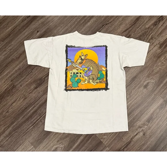 Vtg 90s Hard Rock Cafe Dallas T-Shirt Made in USA Armadillo Guitar Graphic Sz XL - Picture 2 of 9